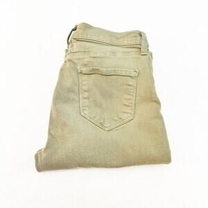 L'Agence Sada Cropped Slim High Rise Basil Green Denim Jeans Size 27